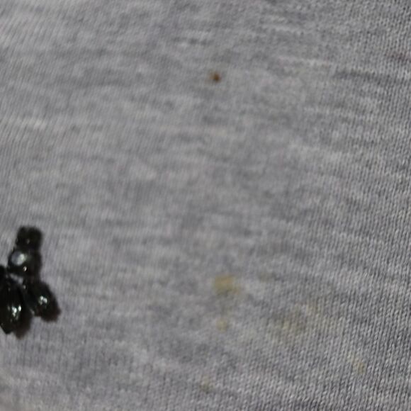 Talbots Gray and Blue Beaded Short Sleeve Blouse Large - Picture 3 of 13